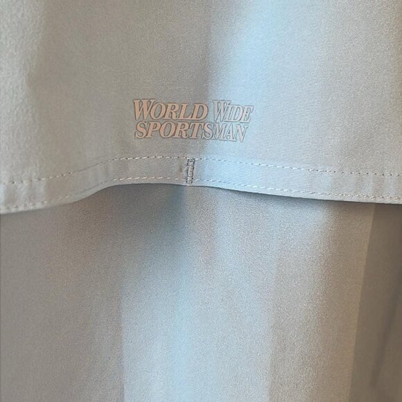 World Wide Sportsman Men's Fishing Shirt XL Long Sleeve Solid Blue Pockets Fish - Picture 10 of 13